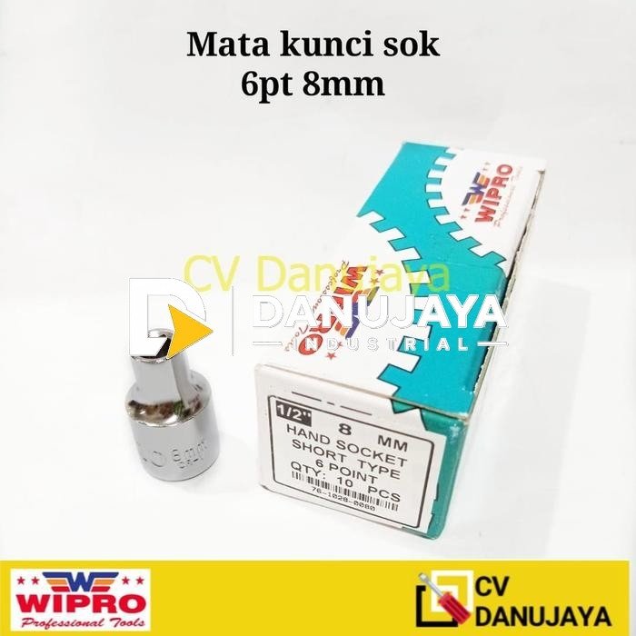 WIPRO Mata Kunci Sock/Sok Short 1/2 Inch 6pt 8mm - 14mm