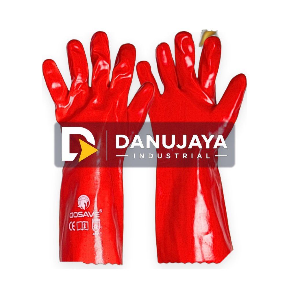 GOSAVE Sarung Tangan Anti Kimia PVC Red 14 & 16 inch