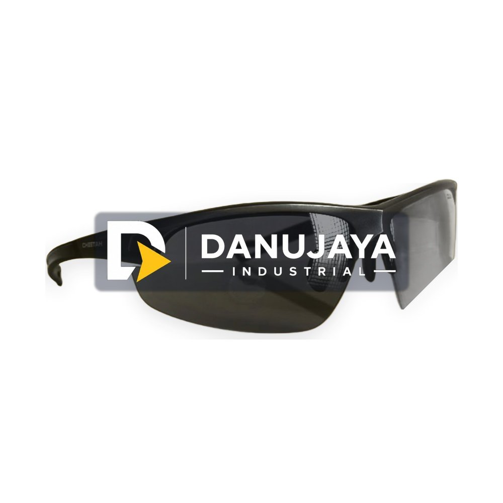 [ Free Soft Pouch ] Kacamata Safety Anti UV Cheetah Vector Smoke lens