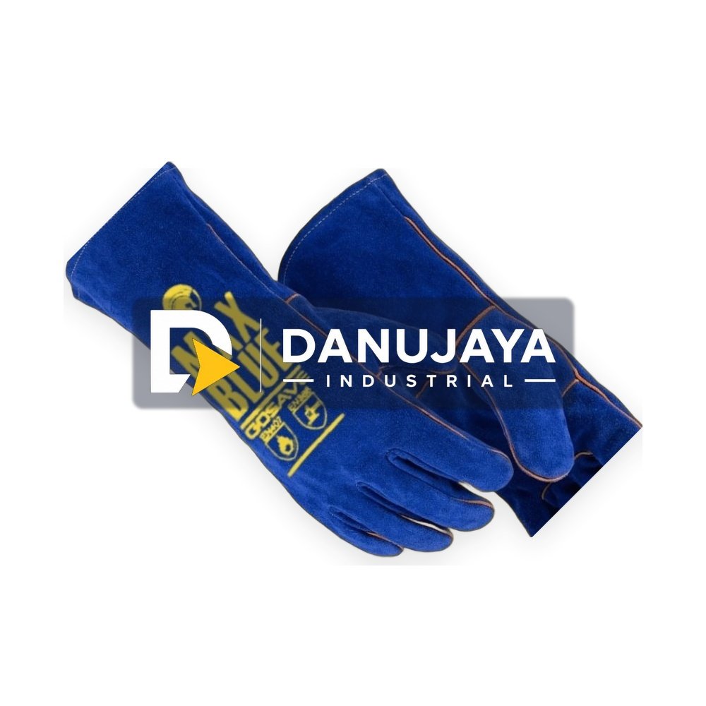 GOSAVE Max Blue Sarung Tangan Las Kulit Tahan Panas
