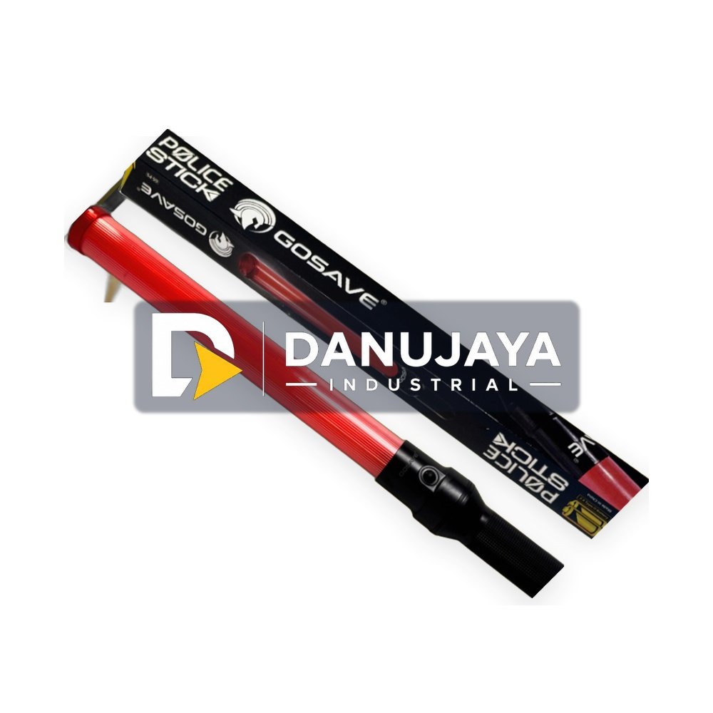 GOSAVE Traffic Baton Tongkat Parkir Jumbo Senter Polisi Merah LED Kedip