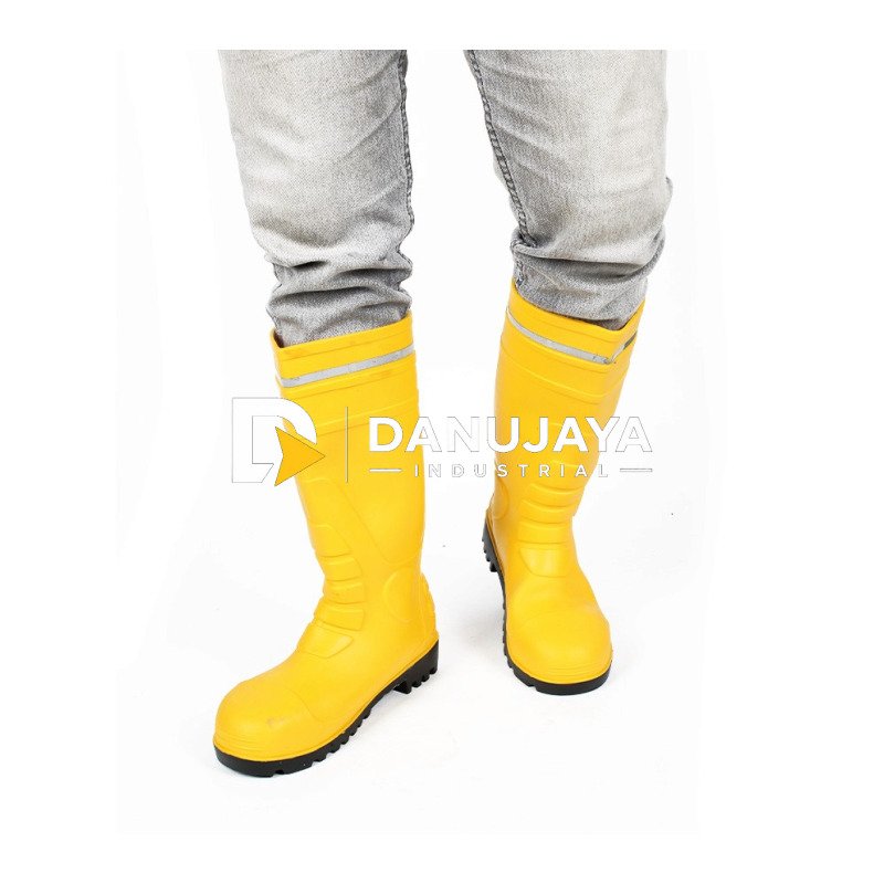 Sepatu Safety PVC Proyek Tambang Cheetah Rubber Boots 9202K